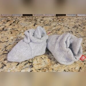 Zutano Cozie fleece booties heather gray 12 Months